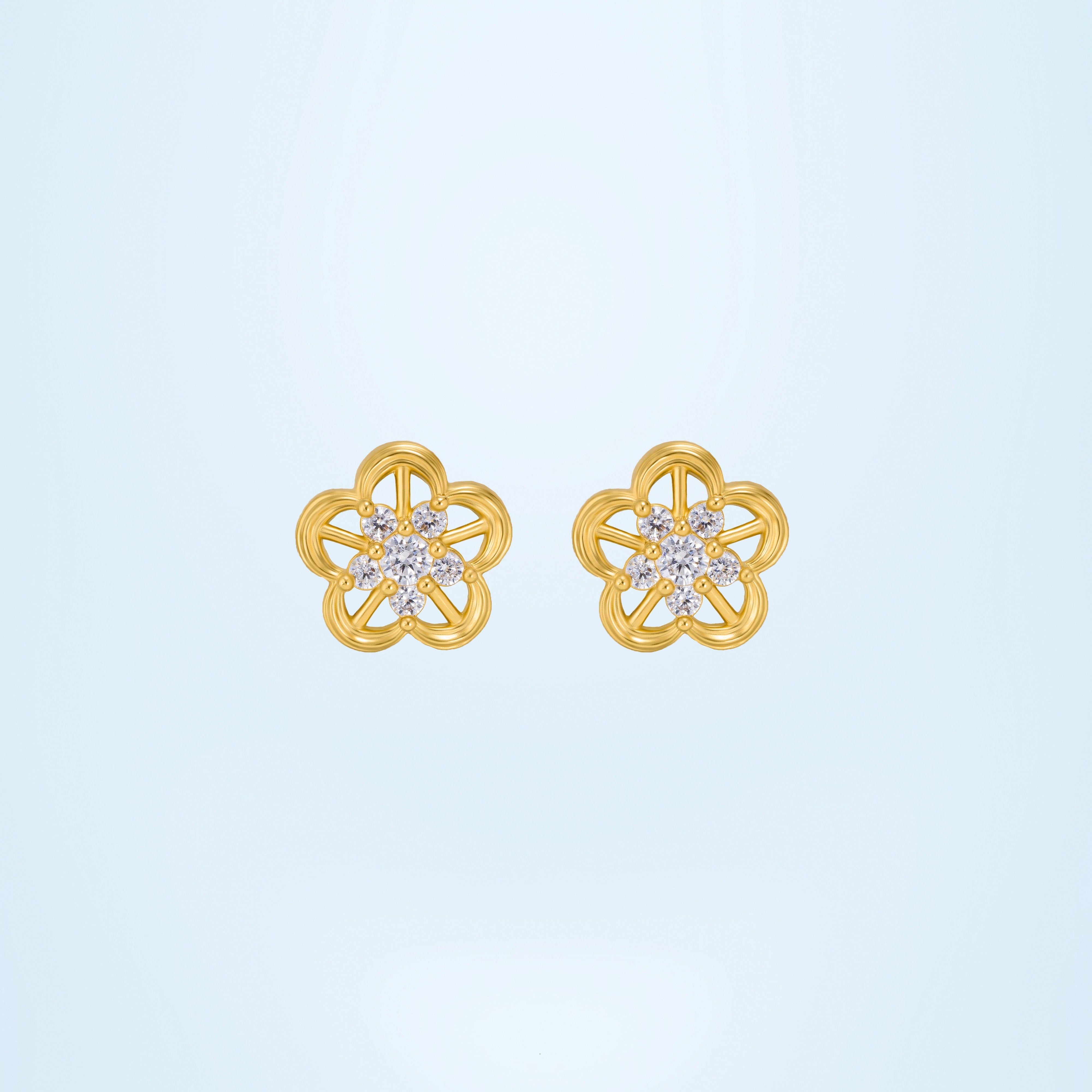 White Celestial Bloom Earring