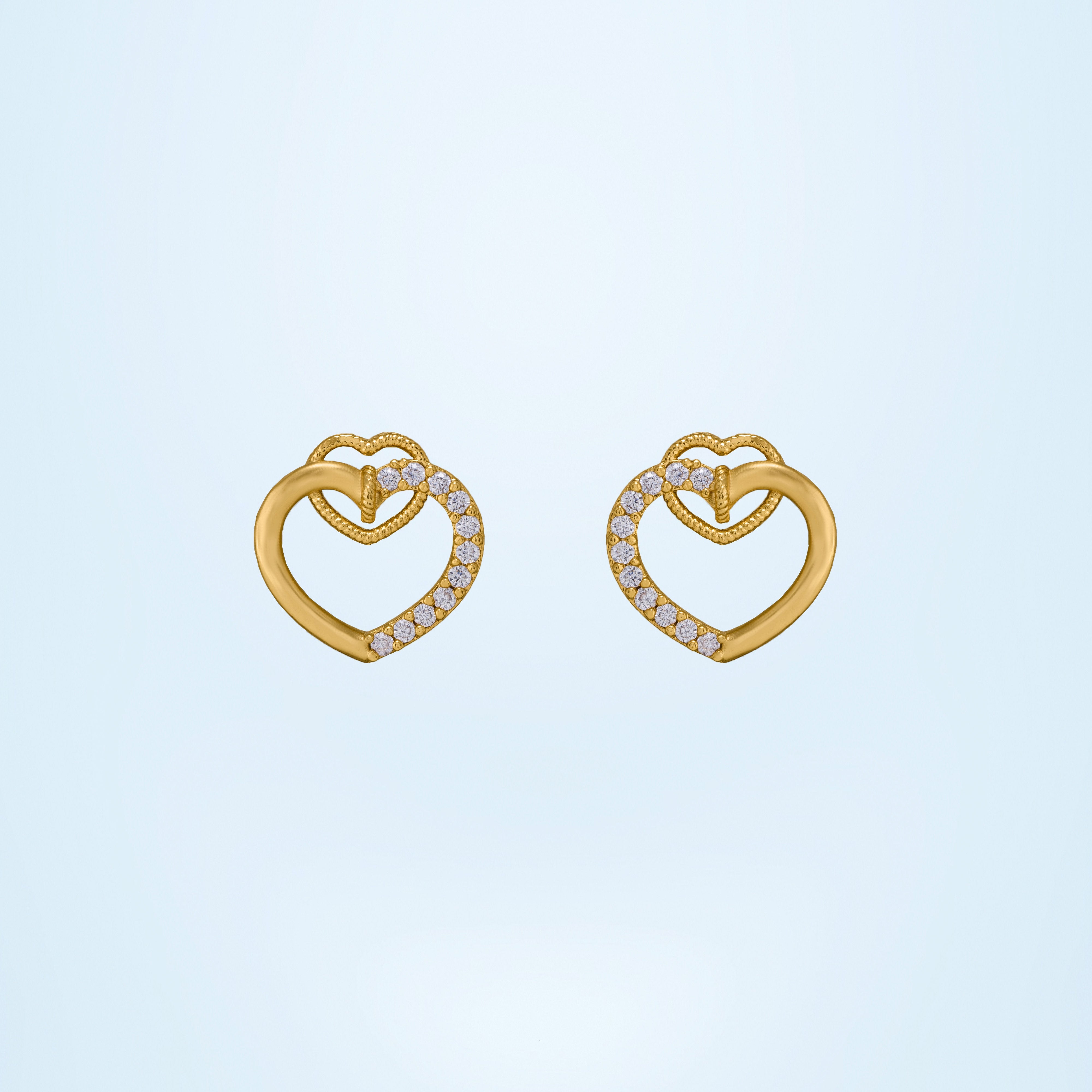 Golden Heartbeat Studs