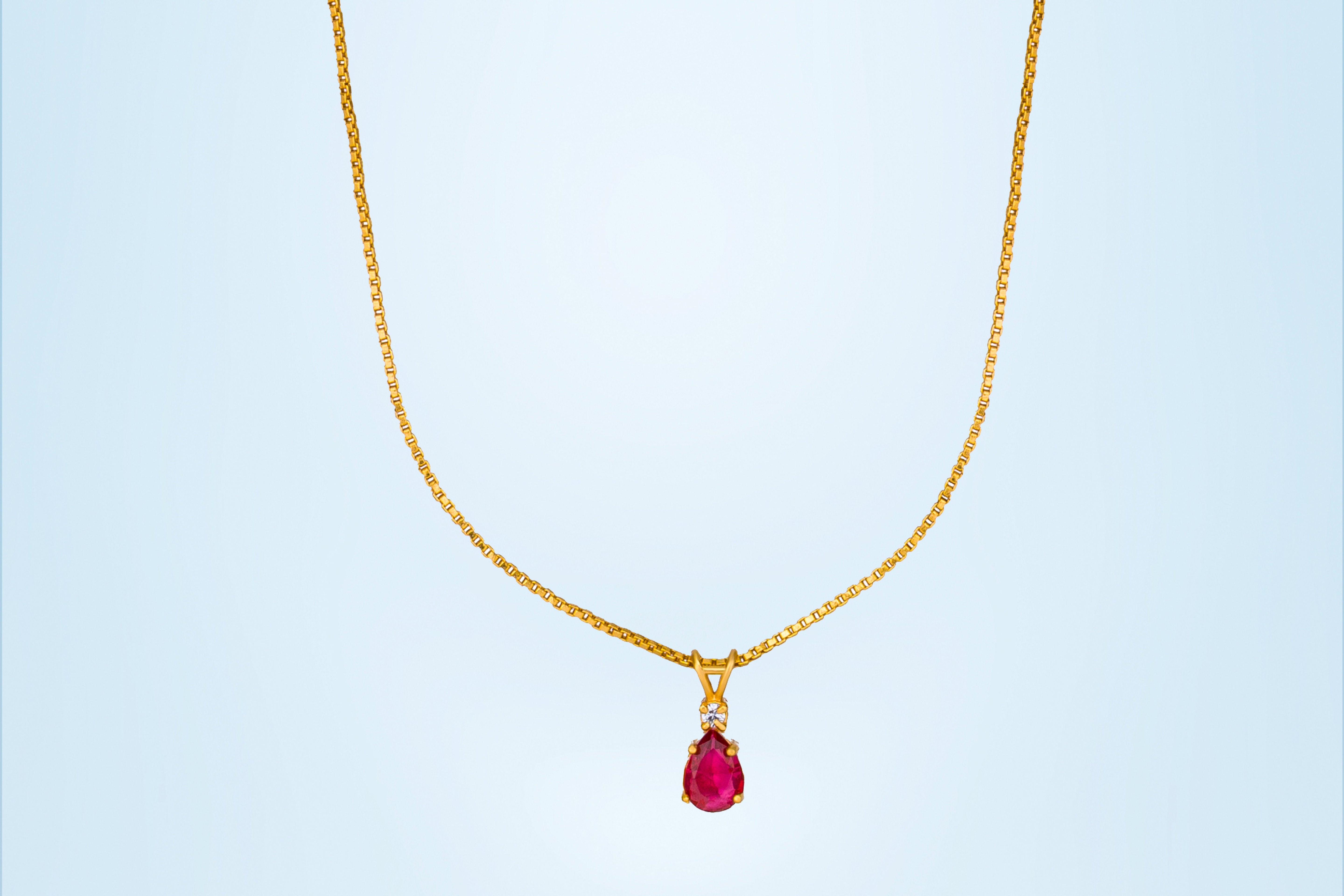Red Teardrop Necklace