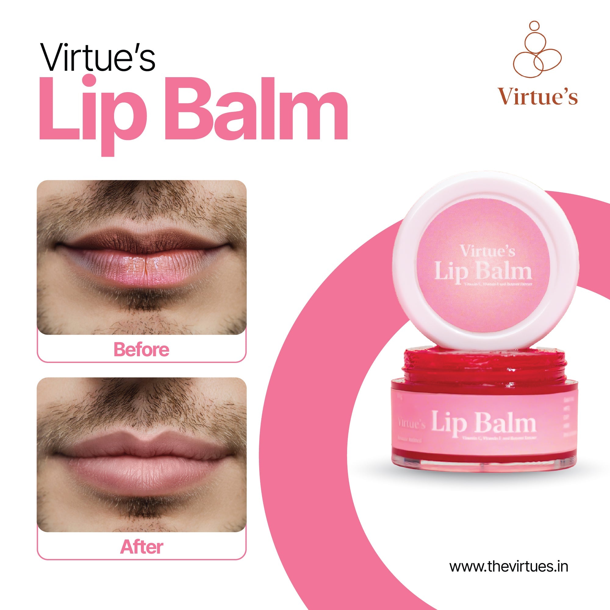Virtue's Nourishing Lip Balm with Vitamins & Beetroot