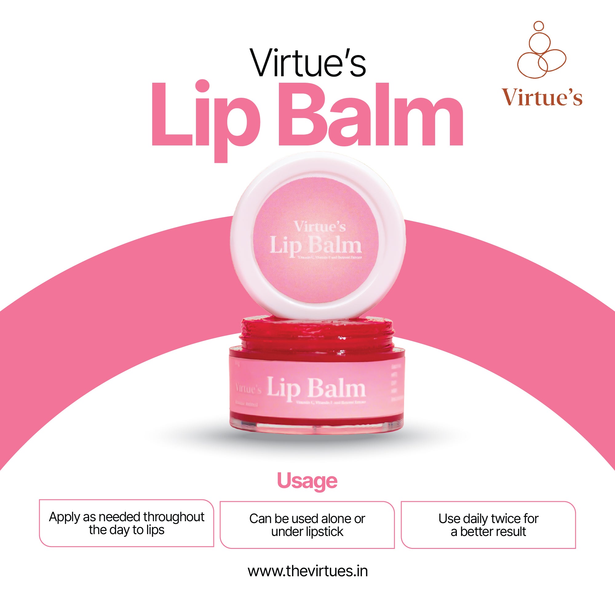 Virtue's Nourishing Lip Balm with Vitamins & Beetroot