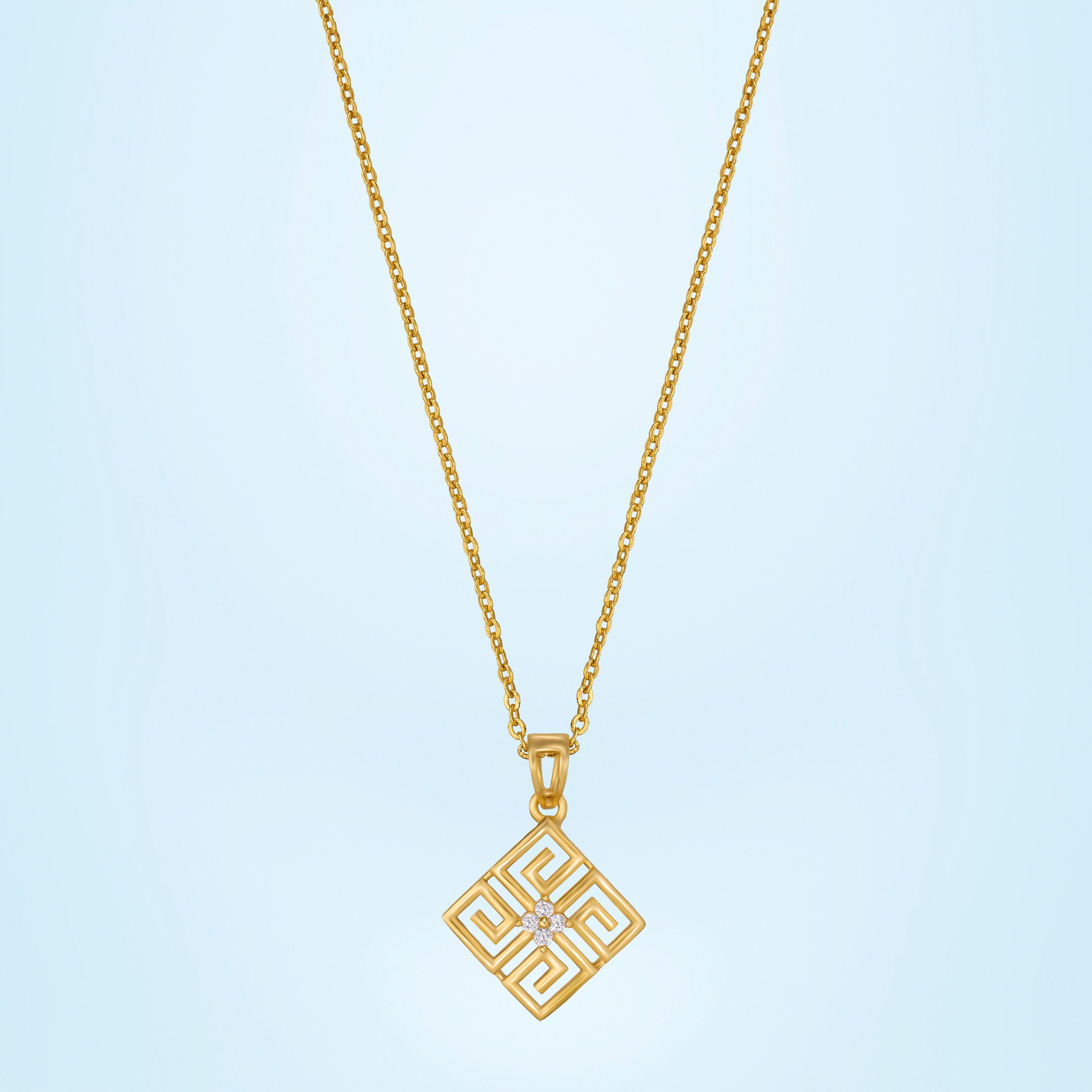 White Eternal Maze Pendant