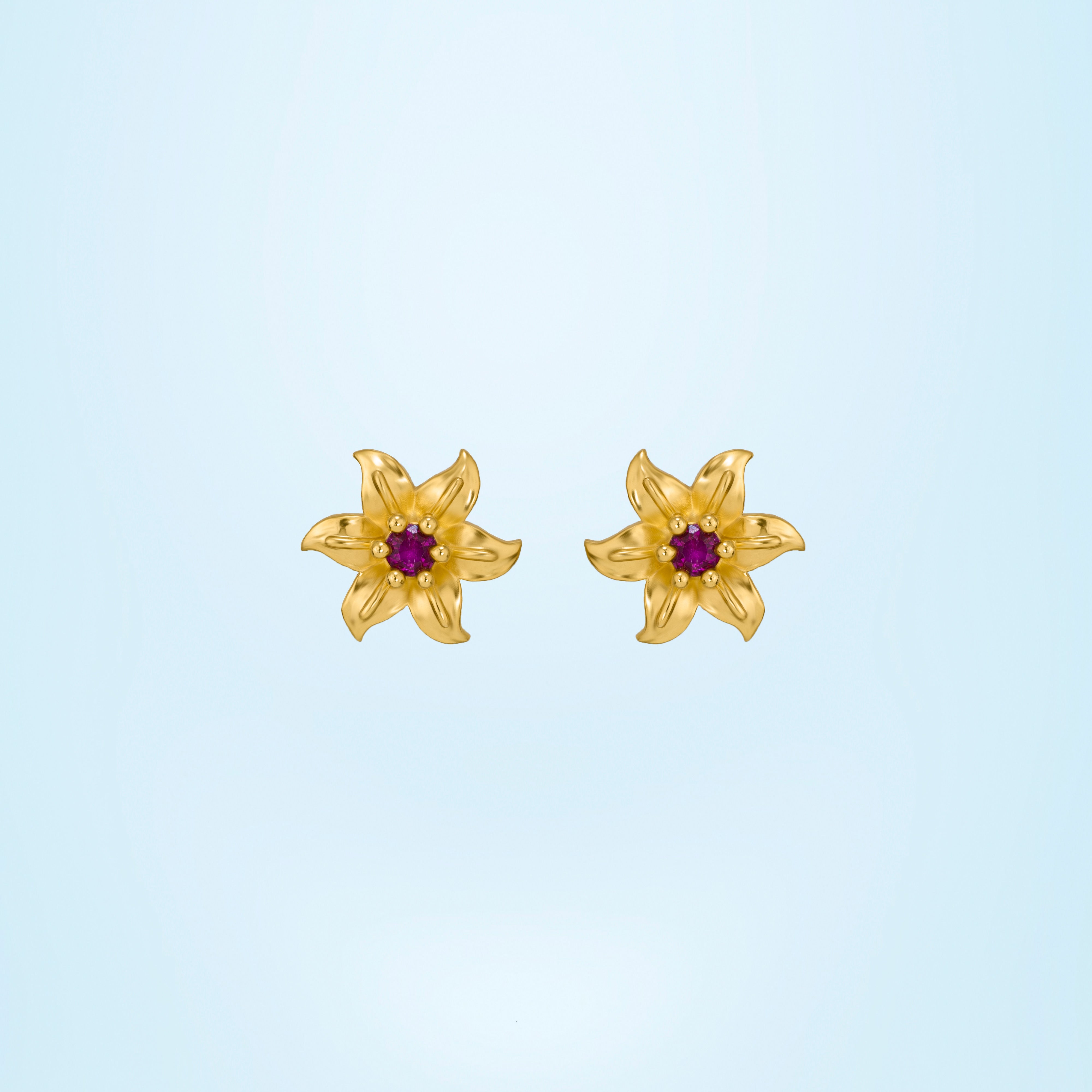 White Blooming Star Studs