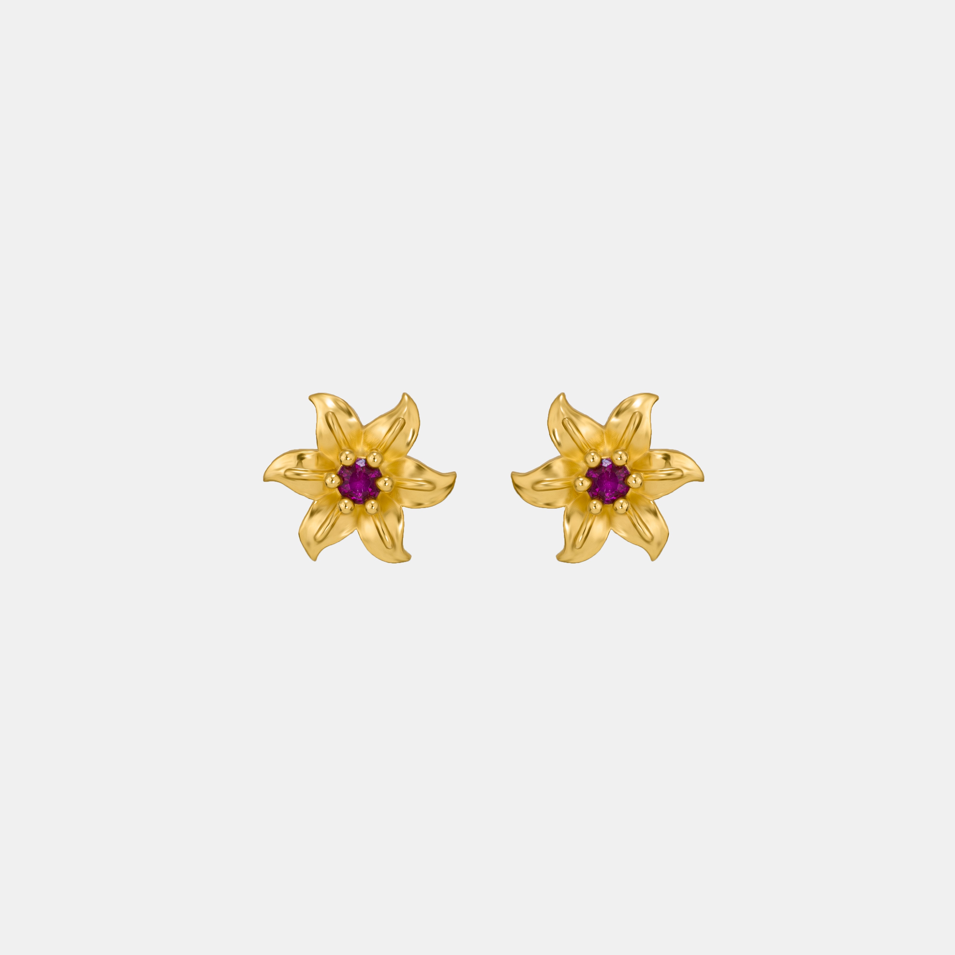 White Blooming Star Studs
