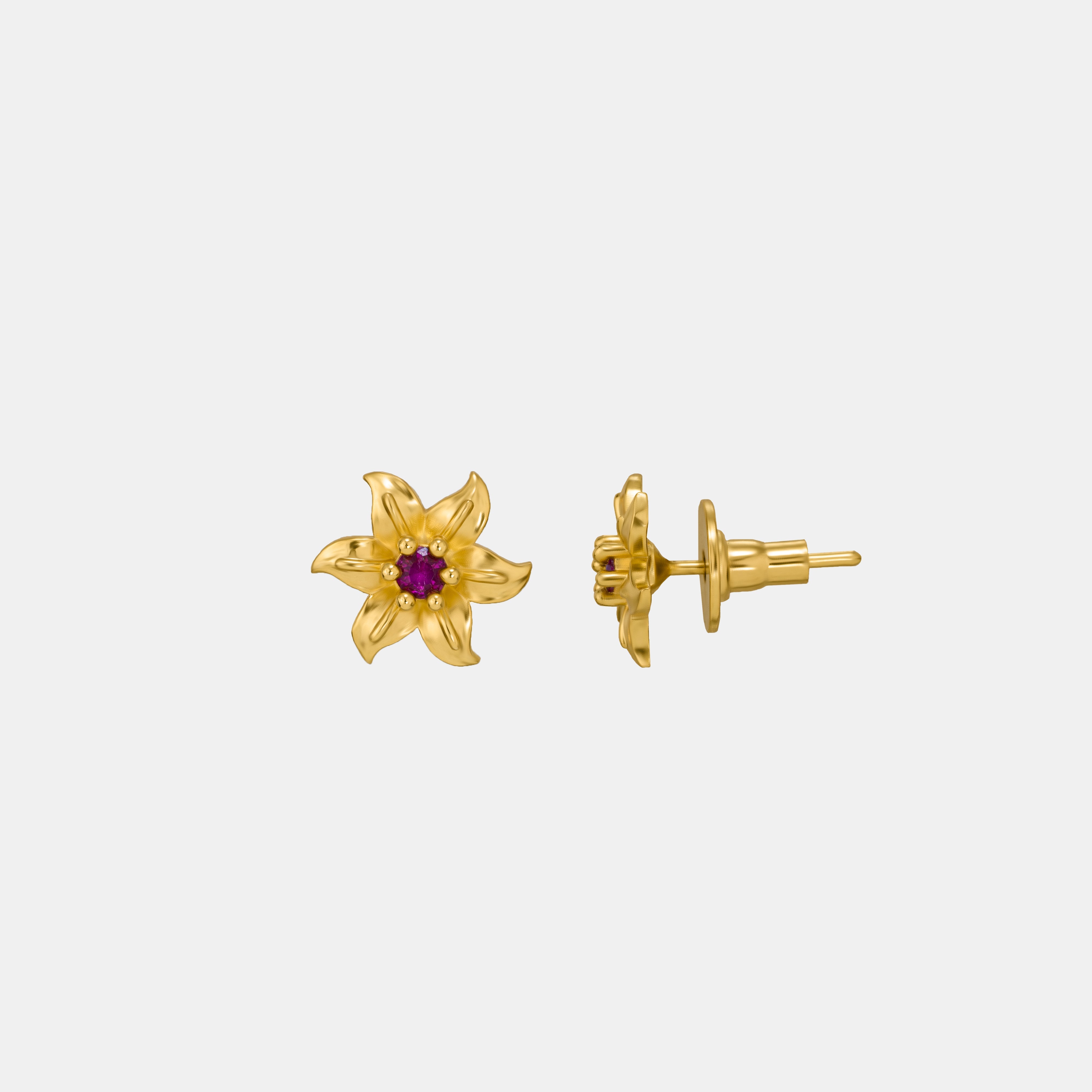 White Blooming Star Studs