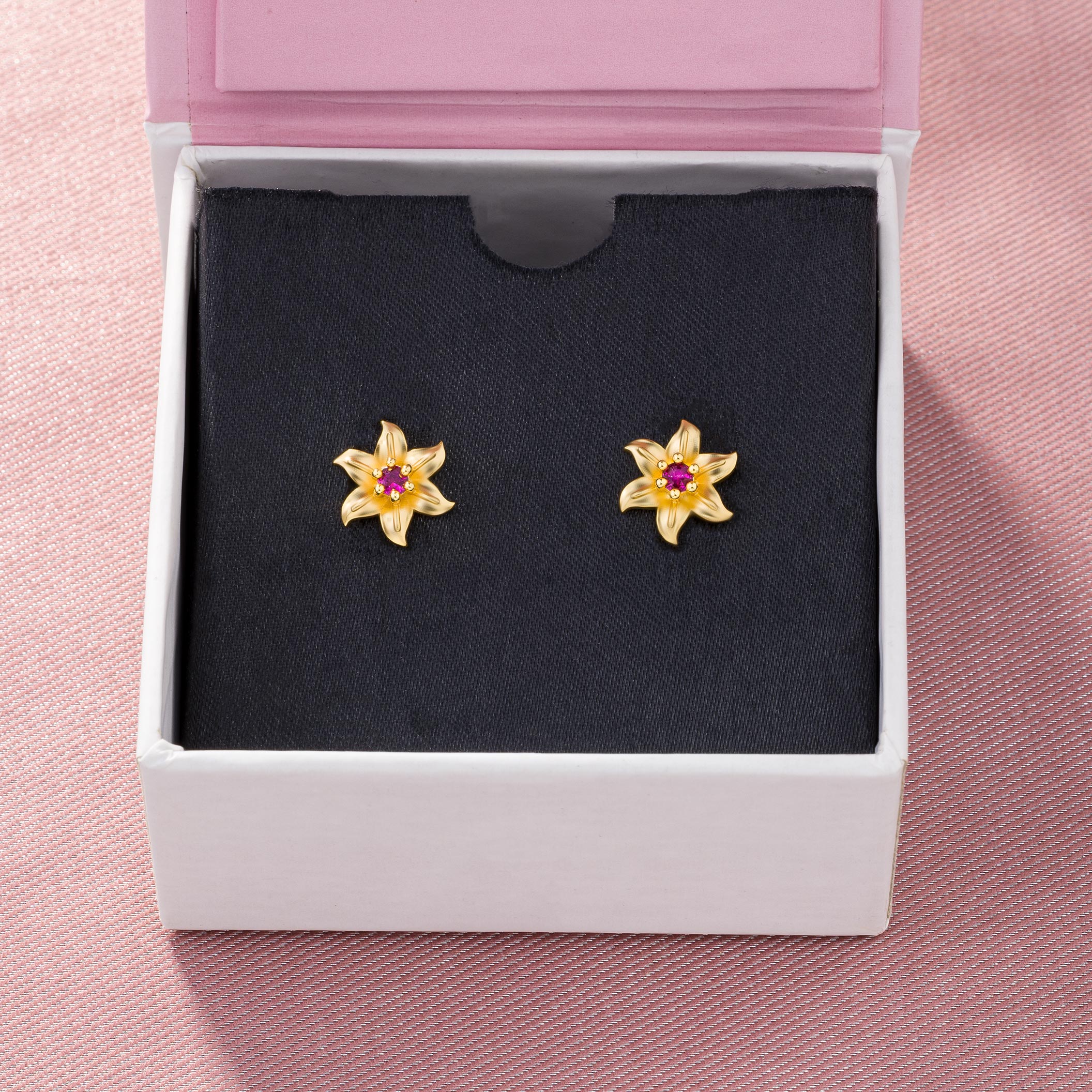 White Blooming Star Studs