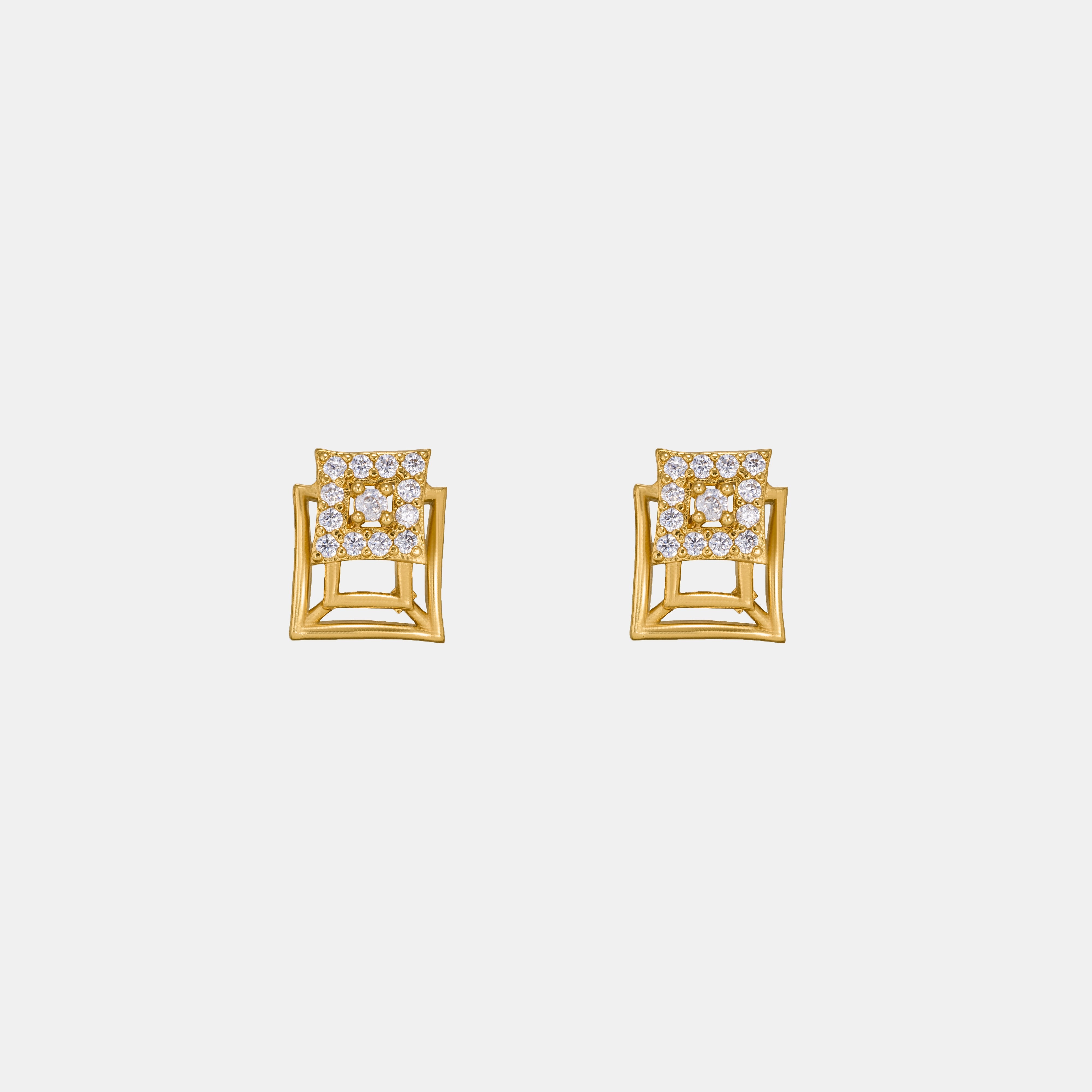 Golden Geometric Earrings