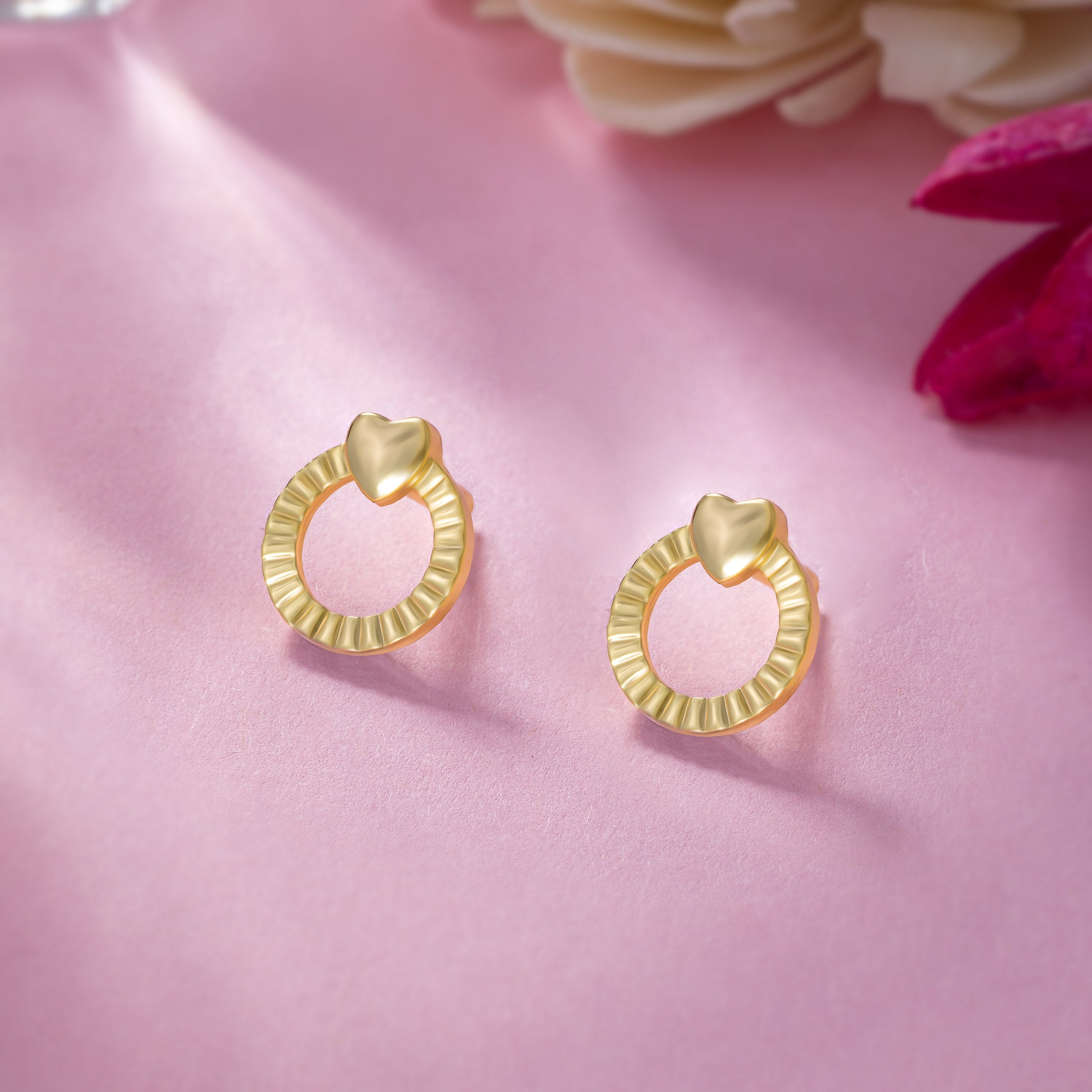 Heart Hoop Studs