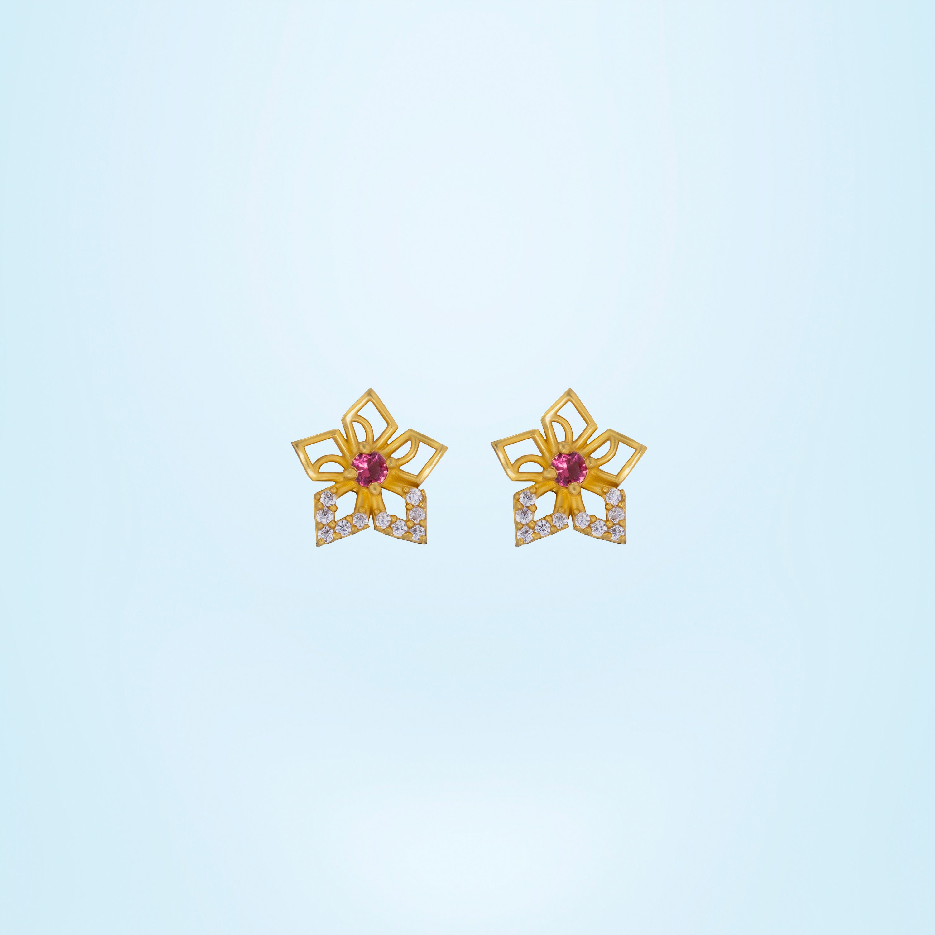 Red Emerald Blossom Earrings