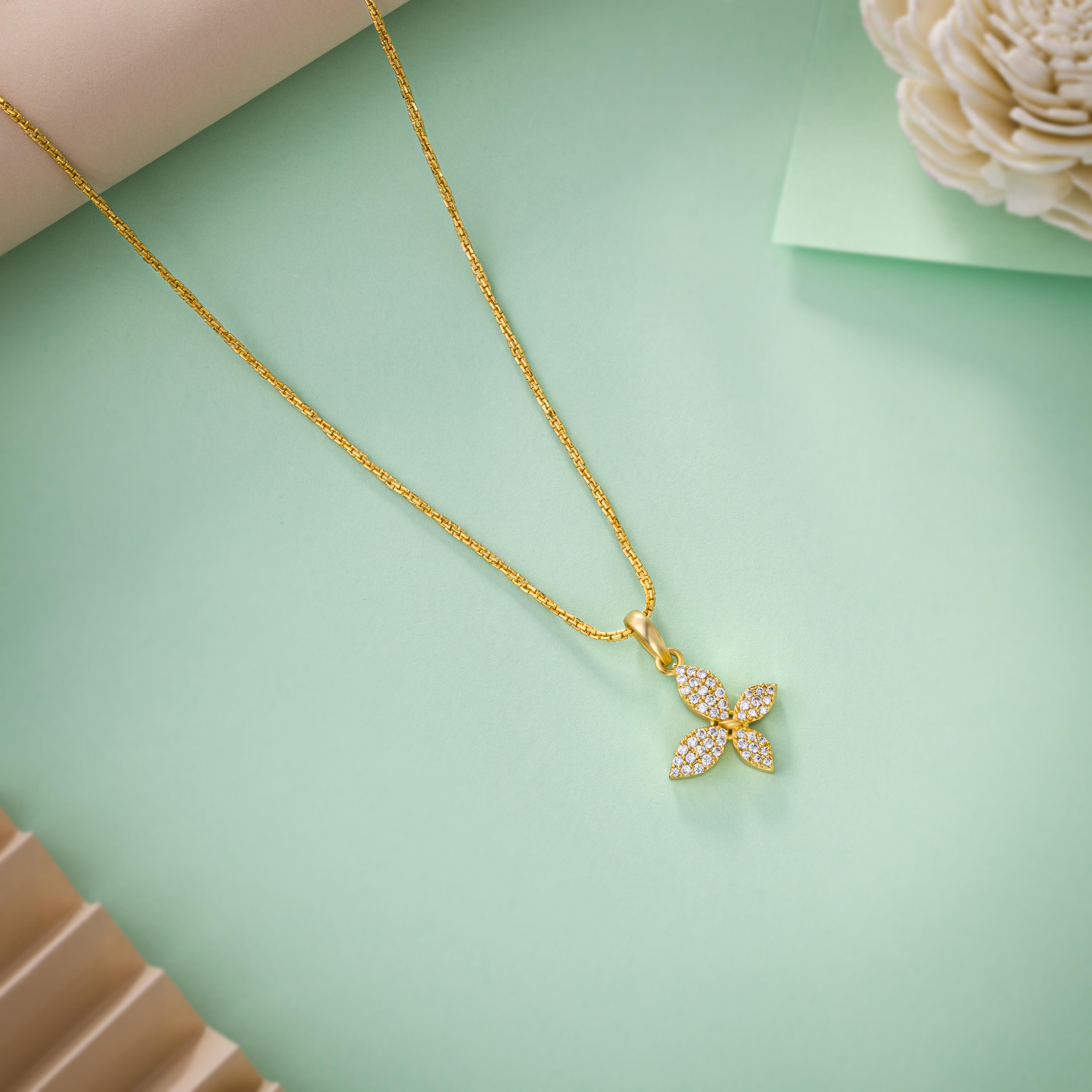 Necklace_White Stone_Golden_2