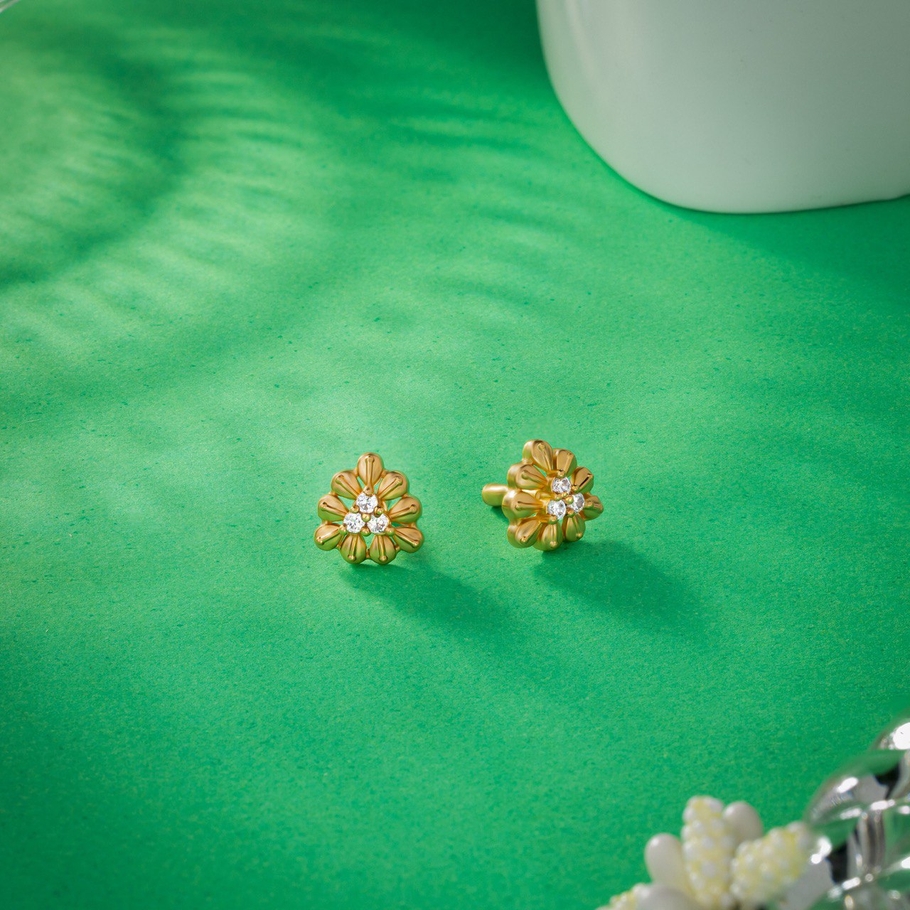 White Blossom Glow Earrings