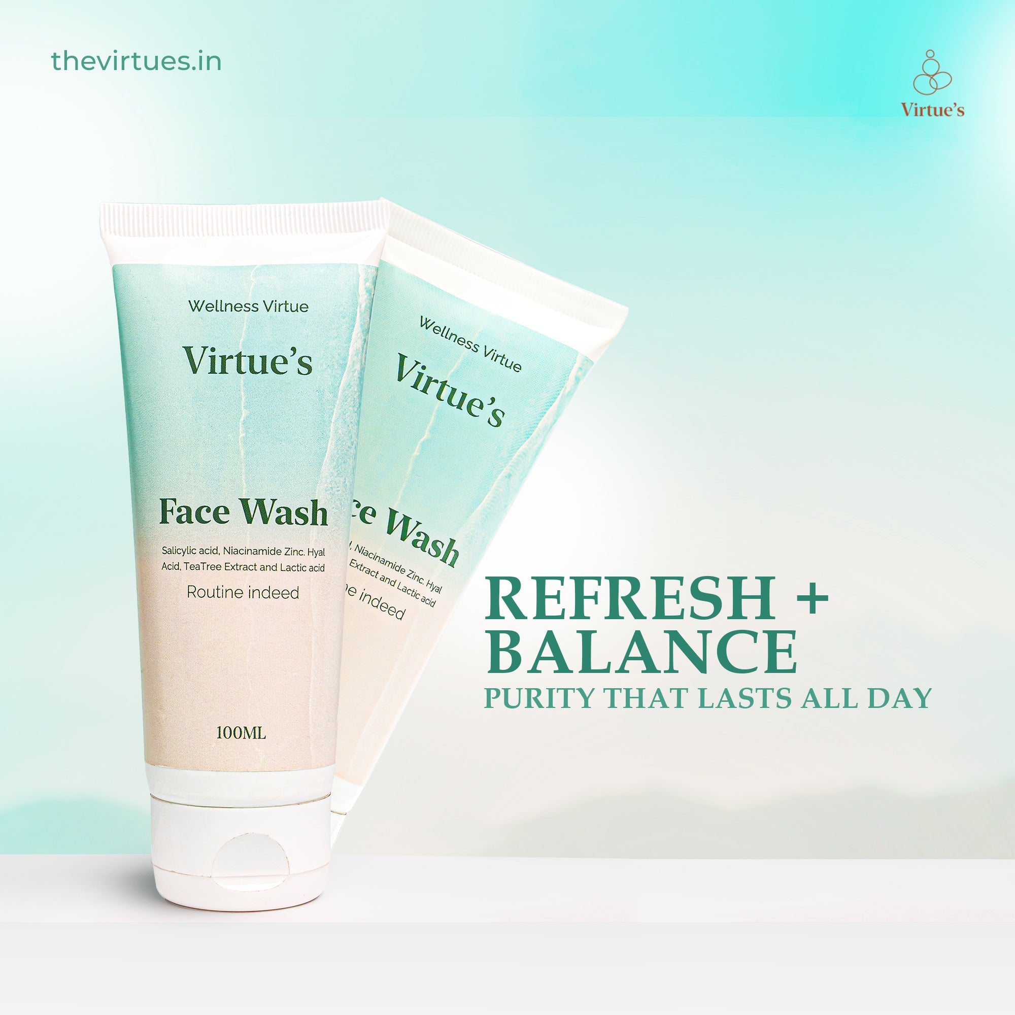Virtue’s Daily Routine Combo – Face Wash, Moisturiser & Sunscreen