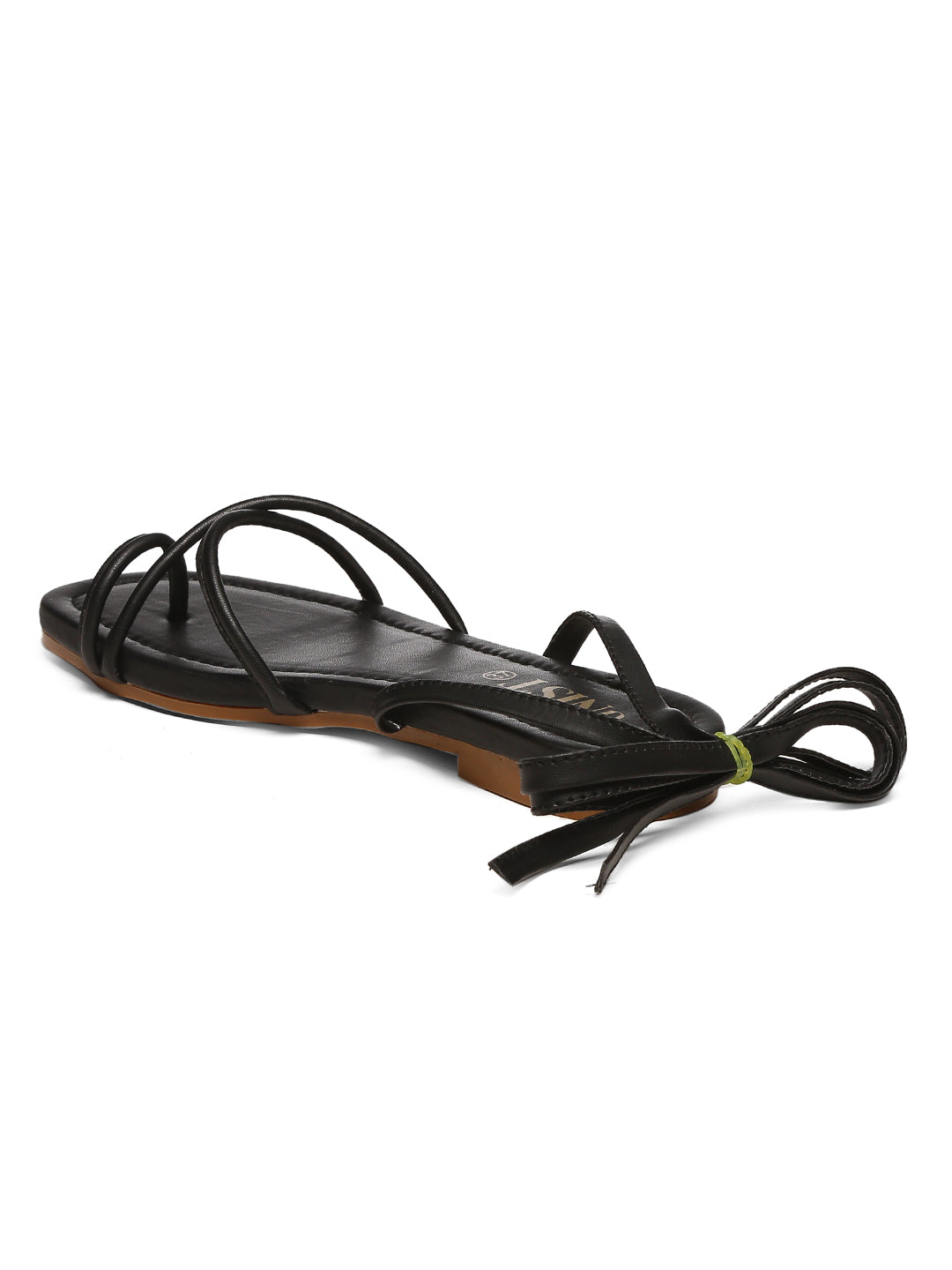 GNIST Black Tie up Flat Sandal