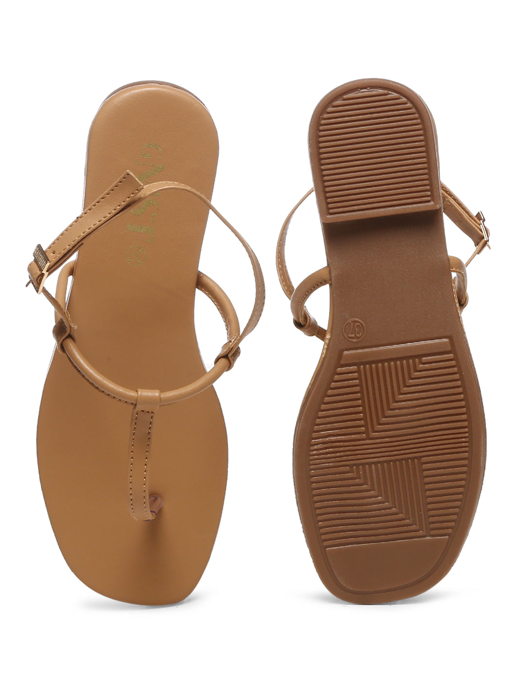 GNIST Beige Office Flat Sandal