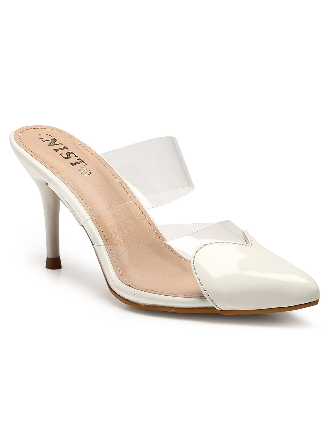 GNIST Love heart Transparent White Heels