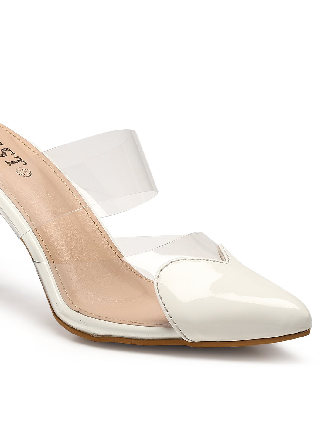 GNIST Love heart Transparent White Heels