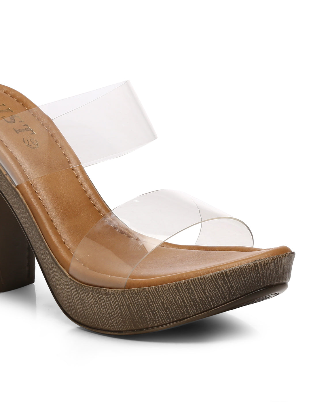 Gnist Beige High Heels Transparent Platforms Heels