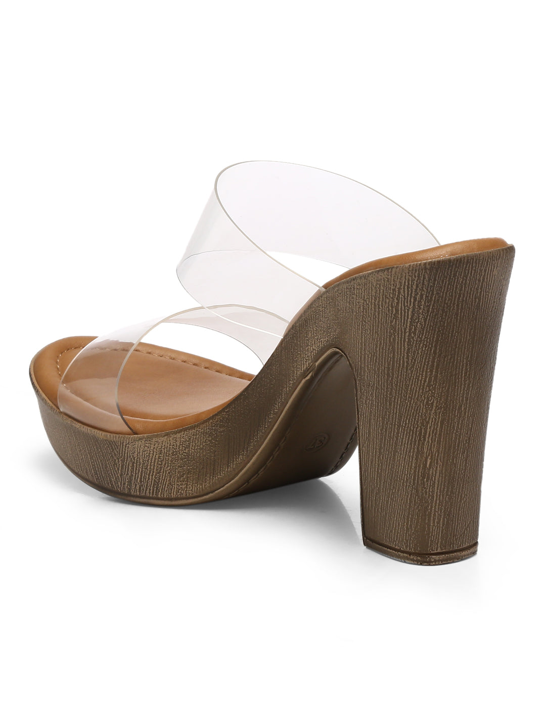 Gnist Beige High Heels Transparent Platforms Heels