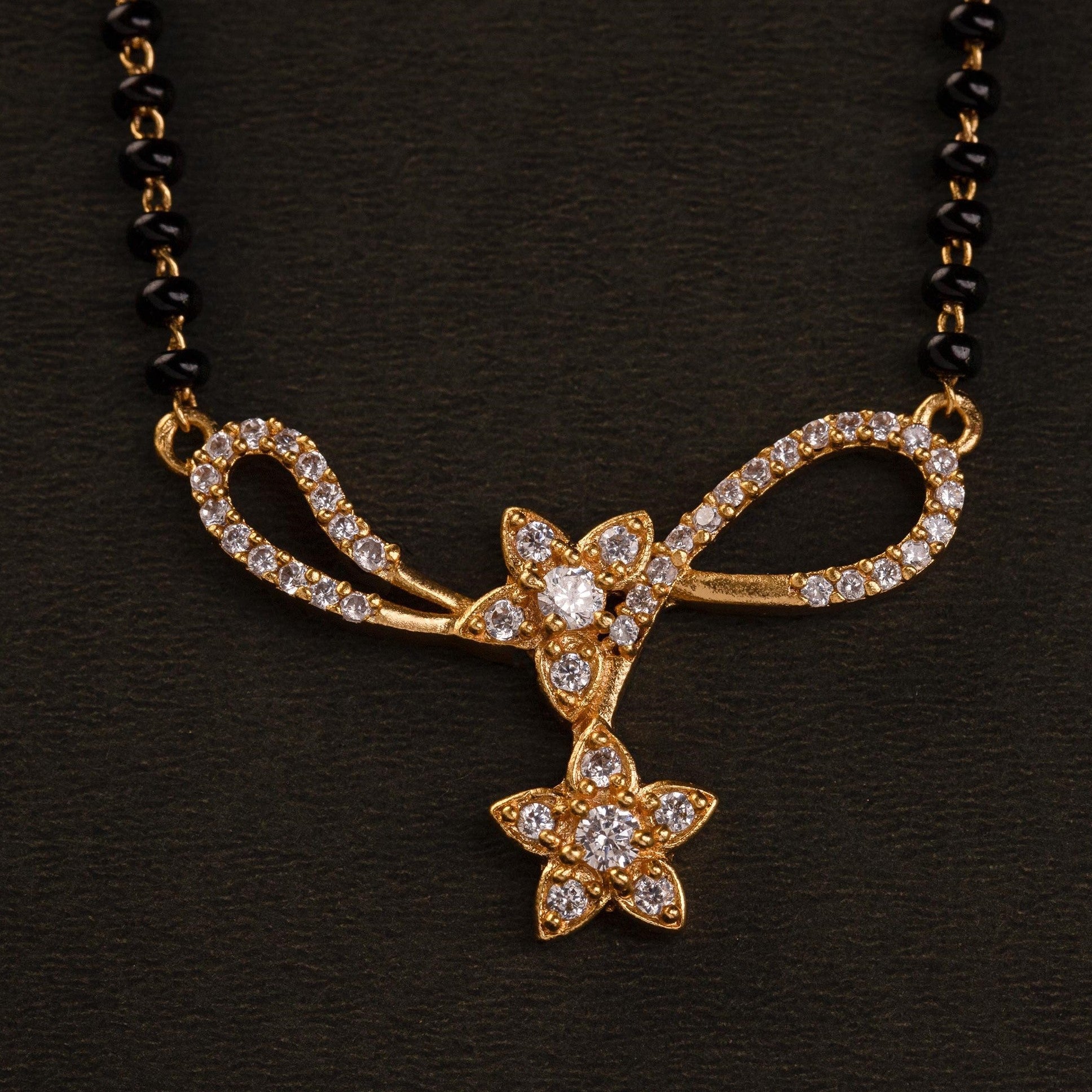Mangalsutra_White Stone_Golden_2