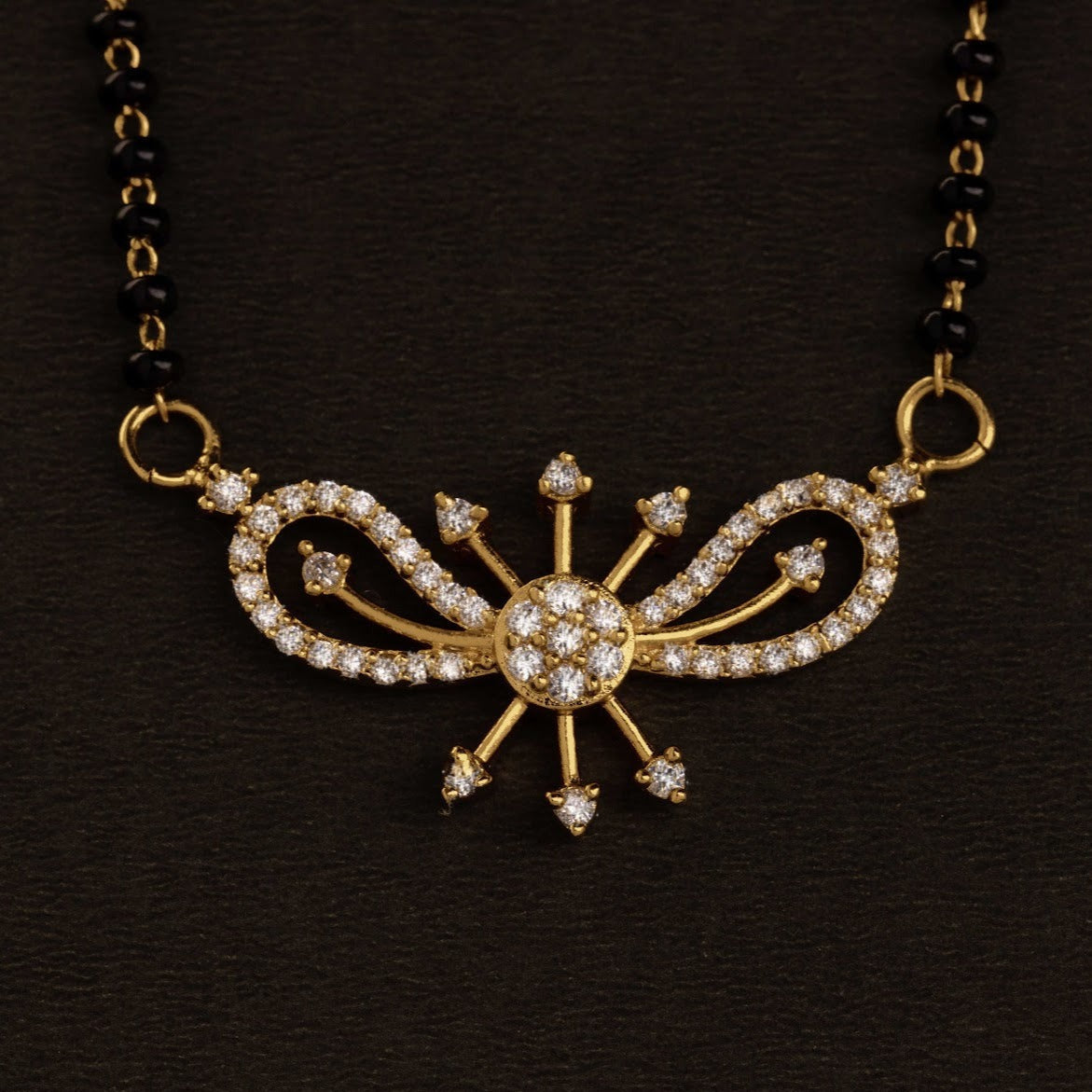 Mangalsutra_White Stone_Golden_2