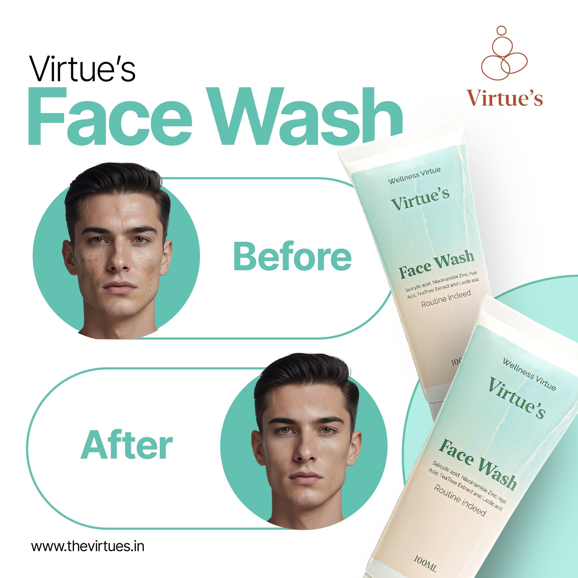 Virtue's Purifying Face Wash with Salicylic & Hyaluronic