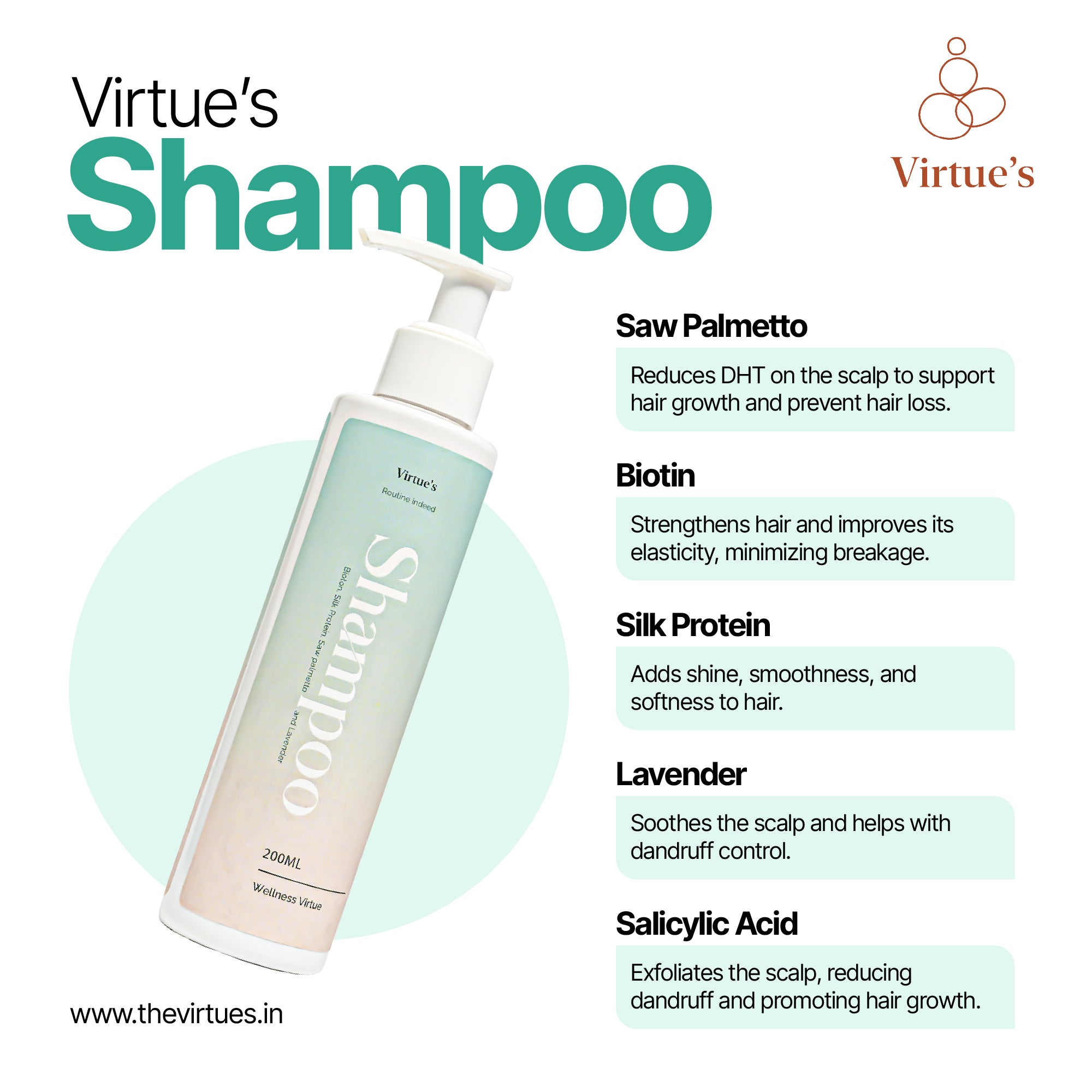 Virtue's Hair Growth Shampoo with Biotin & Saw Palmetto