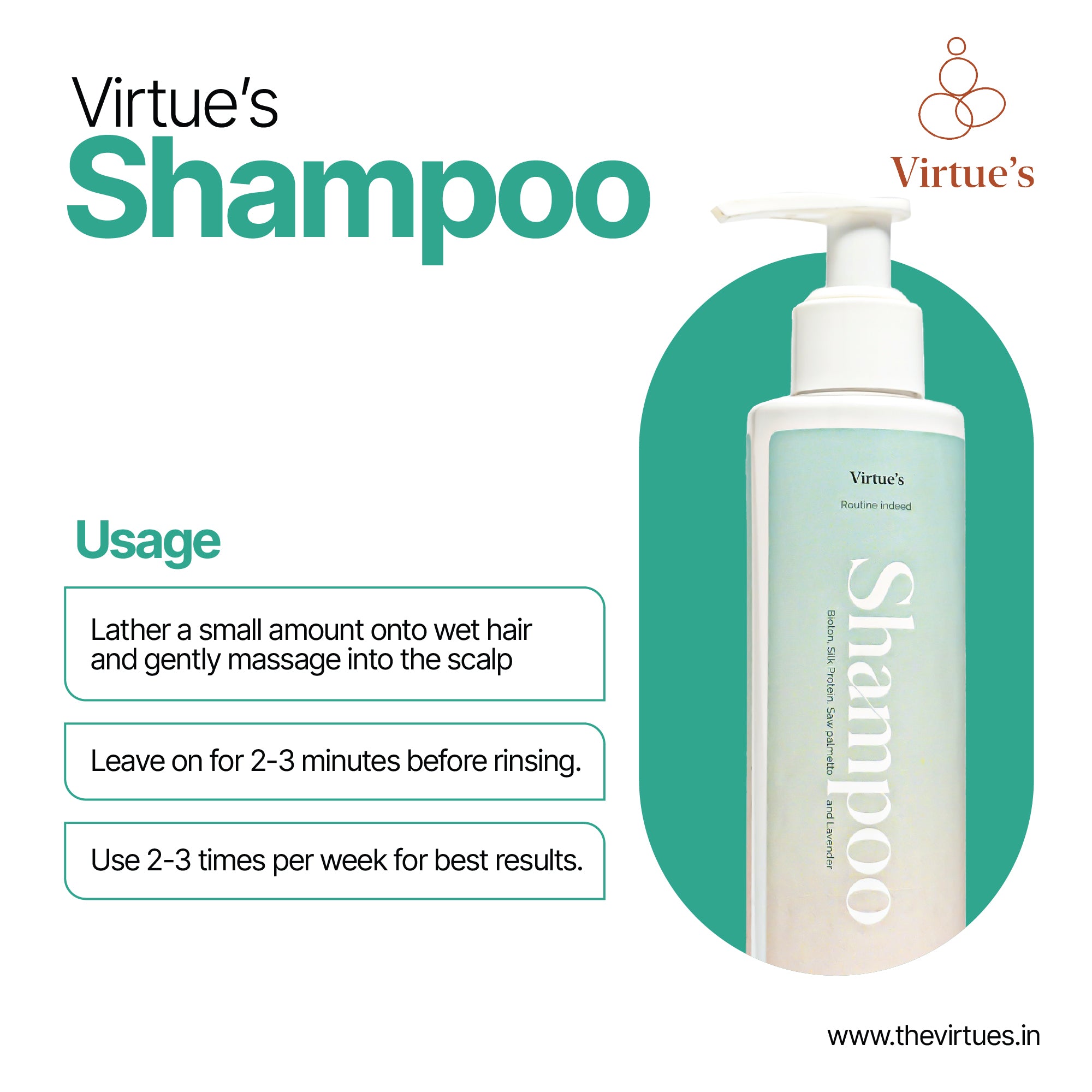 Virtue's Hair Growth Shampoo with Biotin & Saw Palmetto