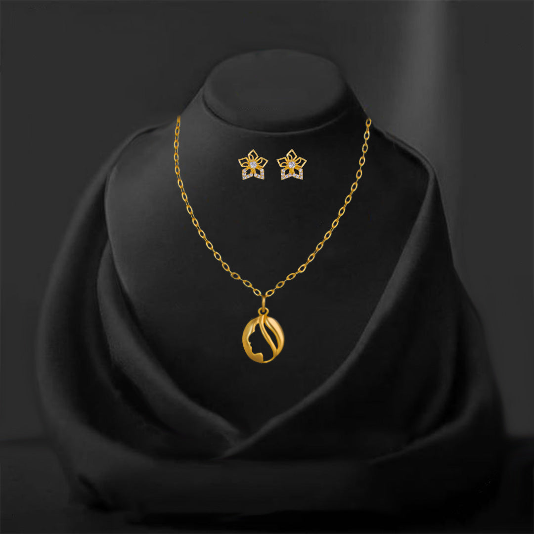 Divine Elegance Set Goddess Pendants And Emerald Blossom Earrings